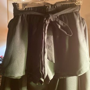 Hunter Green Open Blazer & Shorts Set.